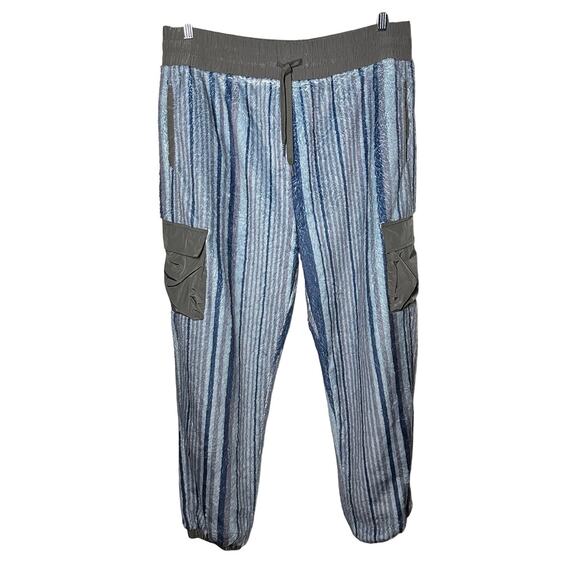 Tru Kolors Blue Striped Fleece Joggers Pants Size XXL Sherpa Men's Matching - Picture 1 of 11